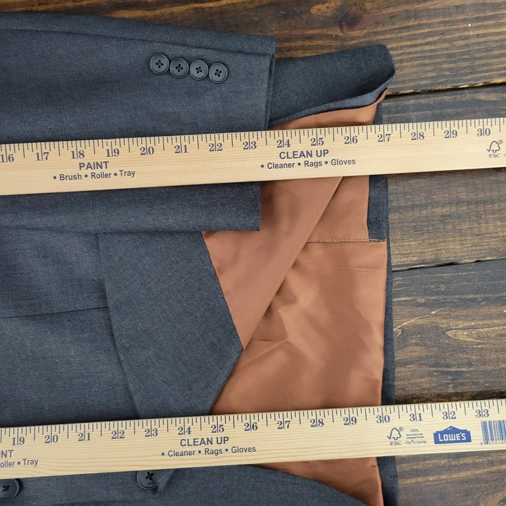 JOS A‎ BANK Men's Sport Coat Blazer Two Button Gray Wool SLIM FIT Sz 44S